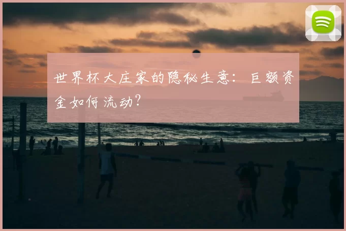 世界杯大庄家的隐秘生意：巨额资金如何流动？